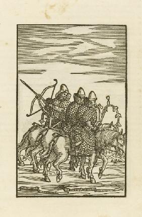 Russische Krieger. (Aus: Comentari della Moscovia et parimente della Russia von Sigmund von Herberst 1550