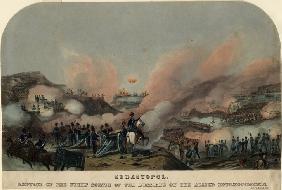 Sewastopol. Nachtattacke der Russen gegen die Alliierten Armee 1854