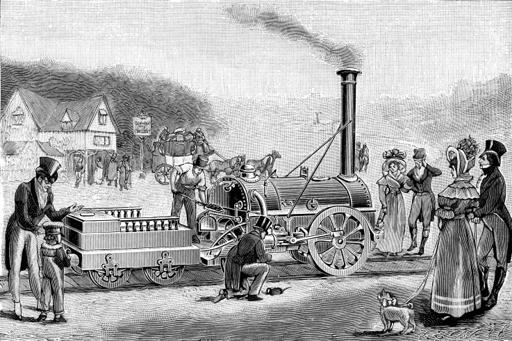 Stephensons Lokomotive "Rocket" von 1830 von Unbekannter Künstler