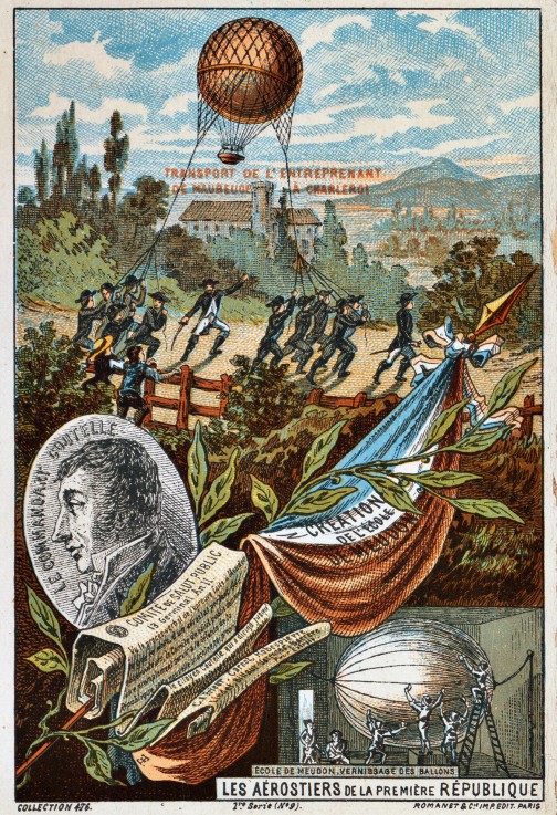 Transport des Militärballons "Entreprenant" von Mauberge nach Charleroi, 1794 (Aus der Serie "Der Tr von Unbekannter Künstler