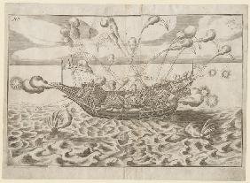 Türkisches Kriegsschiff im Kampf 1575