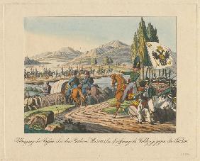 Übergang der Russen über den Pruth im Mai 1828 1829