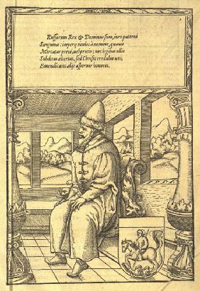 Wassili III. Iwanowitsch, Großfürst von Moskau (Illustration aus "Moscovia" von Siegmund von Herbers 1556