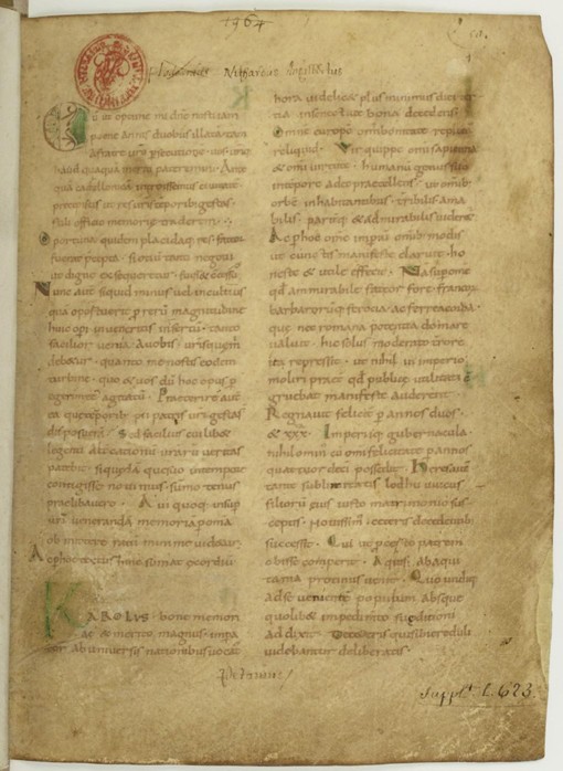 Historia Brittonum von Nennius. Erste Seite von Manuskript von Unbekannter Meister