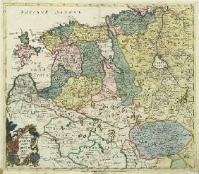 Karte von Livland und Estland 1745