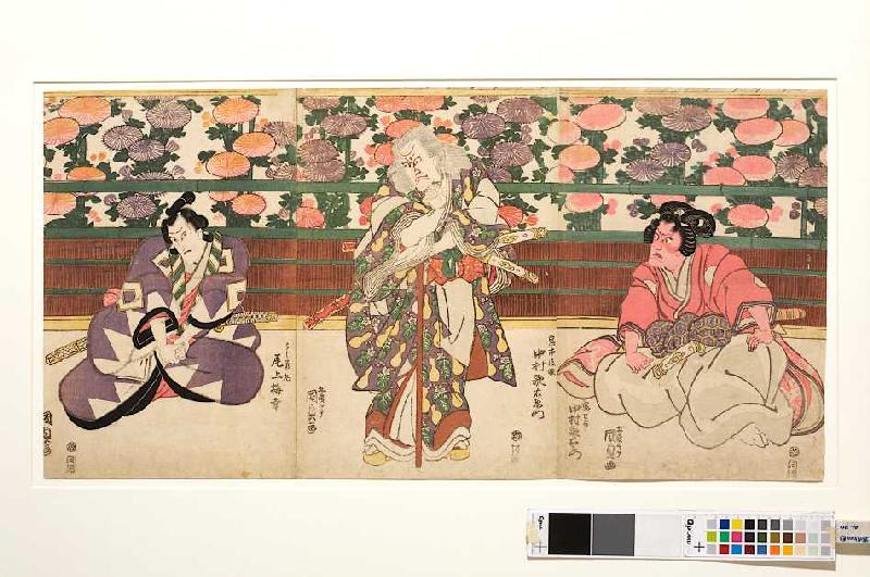 Die Hauptdarsteller Nakumara Utaemon und Onoe Baiko (Aus dem Kabuki-Schauspiel Meister Kiichis Vadem von Utagawa Kunisada