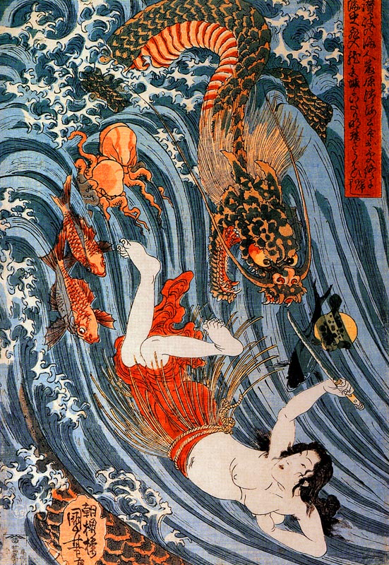 Die Legende von Prinzessin Tamatori von Utagawa Kuniyoshi