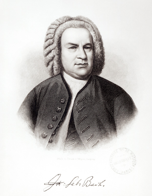 Portrait of Johann Sebastian Bach (1685-1750) von V. Weger