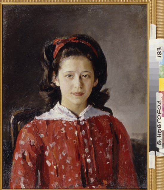 Porträt von Ljudmila Anatoljewna Mamontowa (1874-1937) von Valentin Alexandrowitsch Serow