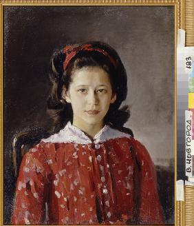 Porträt von Ljudmila Anatoljewna Mamontowa (1874-1937) 1884