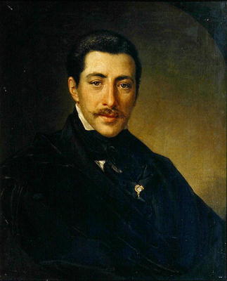 Portrait of the Author Alexander Sukhowo-Kobylin (1817-1903) (oil on canvas) von Vasili Andreevich Tropinin