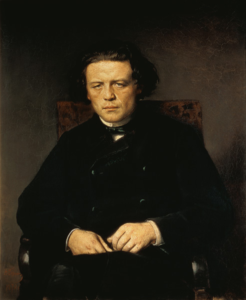 Portrait of Anton Rubinstein (1829-94) von Vasili Grigorevich Perov