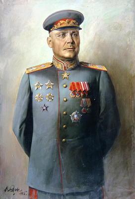 Portrait of the Marshal of the Soviet Union, Ivan Konev (1897-1973), 1945 (oil on canvas) 1894