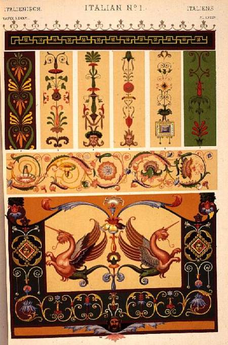 `Grammar of Ornament', 1868 by Owen Jones (1809-74) Chapter XIX, Plate LXXXVI von Vatican Udine