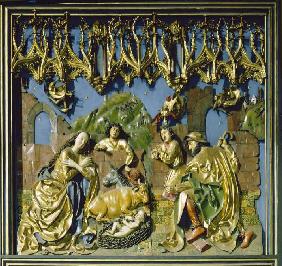 Der Krakauer Marienaltar: Die Geburt Christi (linkes mittleres Flügelrelief) 1477-89