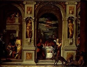Lazarus an der Tafel des reichen Mannes. von Veronese (Nachfolge), Paolo