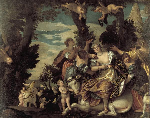 Veronese / Rape of Europa / Ptg./ c.1580 von Veronese, Paolo (eigentl. Paolo Caliari)