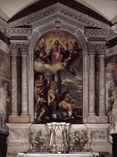 Madonna in der Glorie mit dem Heiligen Sebastian und anderen Heiligen von Veronese, Paolo (eigentl. Paolo Caliari)