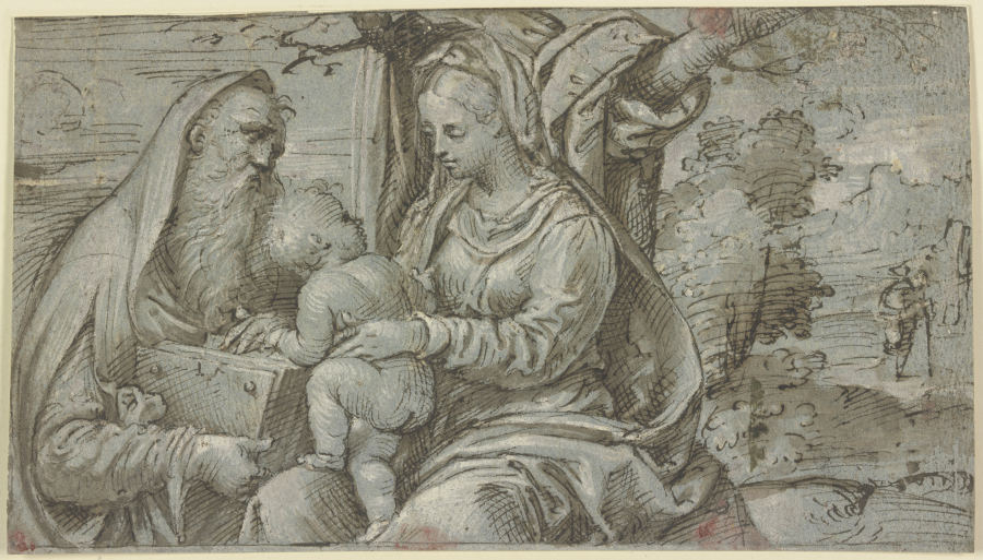 Die Heilige Familie unter einem Baum, das Jesuskind blättert in dem Buch, das Joseph hält von Veronese, Paolo (eigentl. Paolo Caliari)