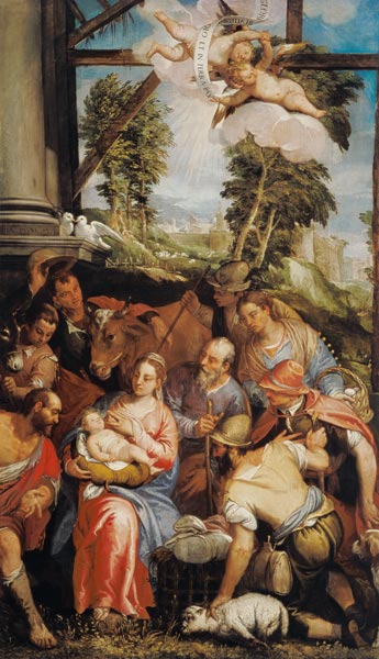 Veronese Family / Adoration of Shepherds von Veronese, Paolo (eigentl. Paolo Caliari)