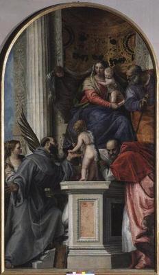 Madonna and Child Enthroned, St. John the Baptist as a Boy, St. Joseph, St. Jerome, St. Justinia and 18th