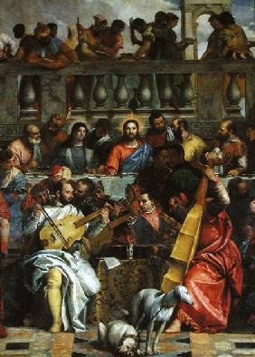 The Marriage Feast at Cana, detail of Christ and musicians c.1562