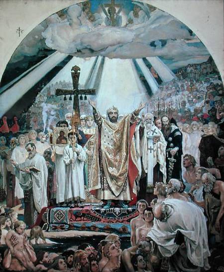 Baptism of Rus von Victor Mikhailovich Vasnetsov