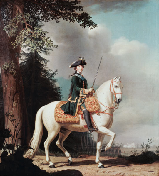 Reiterporträt der Kaiserin Katharina II. (1729-1796) von Vigilius Erichsen