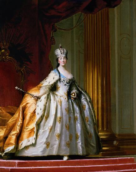Porträt der Kaiserin Katharina II. in ihrer Krönungsrobe 1779