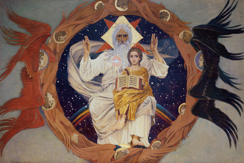 Die heilige Dreifaltigkeit (Otetschestwo) von Viktor Michailowitsch Wasnezow