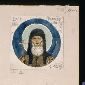 Heiliger Basilius von den Kiewer Höhlen (Entwurf für die Fresken in der Wladimirkathedrale in Kiew)