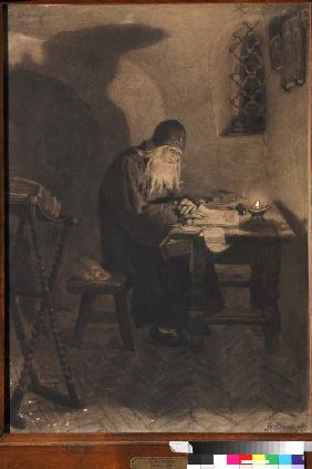 Pimen. Illustration zur Drama Boris Godunow von A. Puschkin 1891