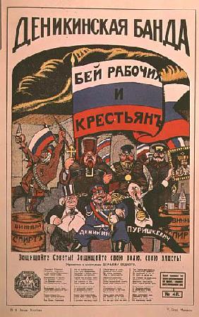 Poster satirising political power in Russia from The Russian Revolutionary Poster by V. Polonski 1925