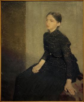 Porträt eines jungen Mädchens. Die Schwester des Künstlers, Anna Hammershöi 1885