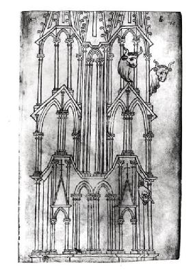 Elevation of the tower of Laon Cathedral
