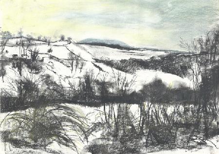 Osmotherley landscape in winter snow 1997