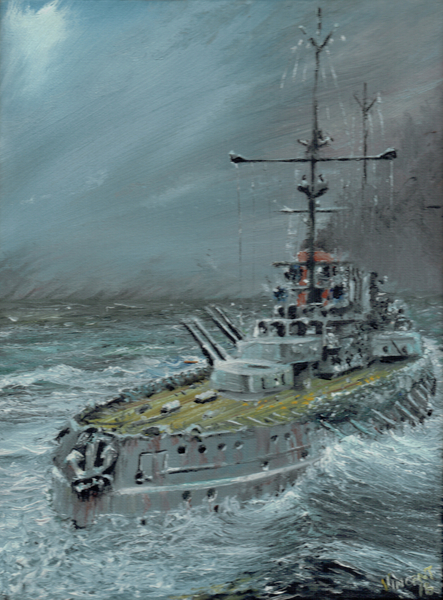 SMS Friedrich der Grosse at Jutland 1916 von Vincent Alexander Booth