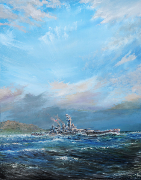 USS Washington leaves Guadalcanal von Vincent Alexander Booth