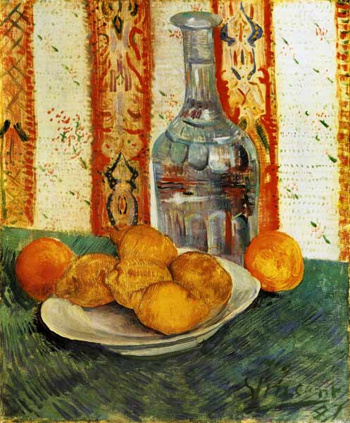 Stilleben mit Flasche und Zitronen von Vincent van Gogh