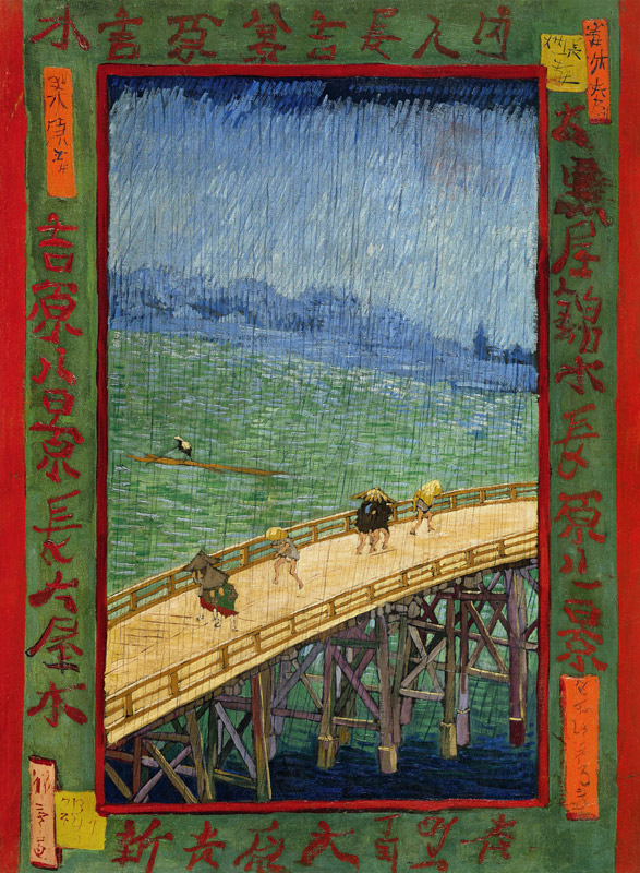 n.Hiroshige, Brücke im Regen von Vincent van Gogh