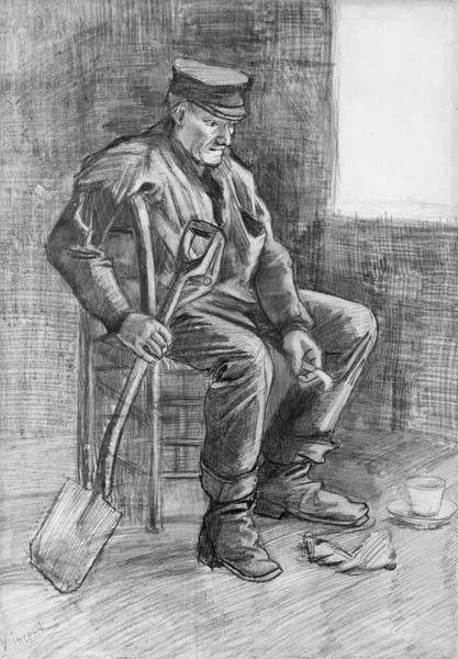 Man with a Spade Resting von Vincent van Gogh