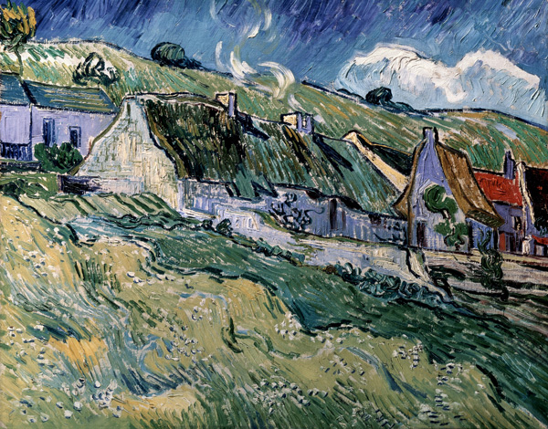 Strohgedeckte Häuser in Cordeville von Vincent van Gogh