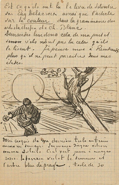 Der Sämann, Brief an Theo aus Arles, um 25. November 1888 von Vincent van Gogh