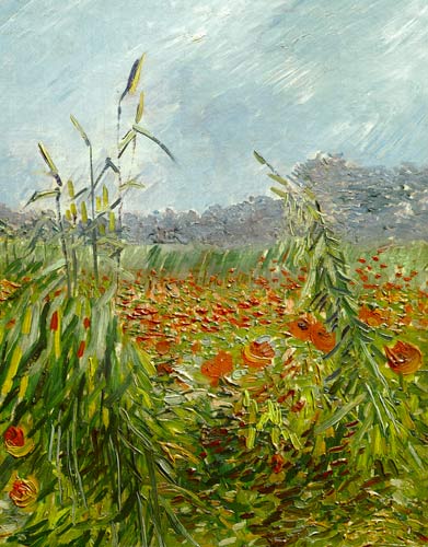 Ausschnitt Grüne Kornhalme von Vincent van Gogh