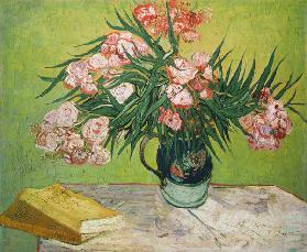 Stilleben mit Oleander und Büchern 1888