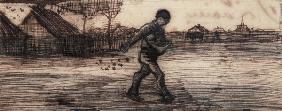 The Sower, from a Series of Four Drawings Symbolizing the Four Seasons (pencil, pen and brown 19th