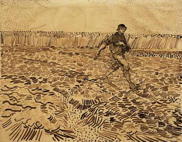 van Gogh, Sower / Drawing / 1888