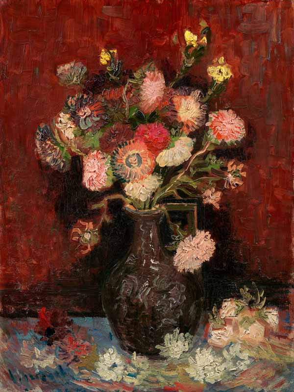 Vase mit Gladiolen und Astern von Vincent van Gogh