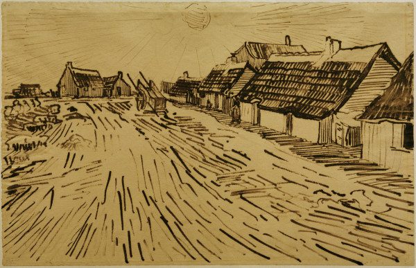 V.v.Gogh, Cottages, Saintes-Marie /Draw. von Vincent van Gogh