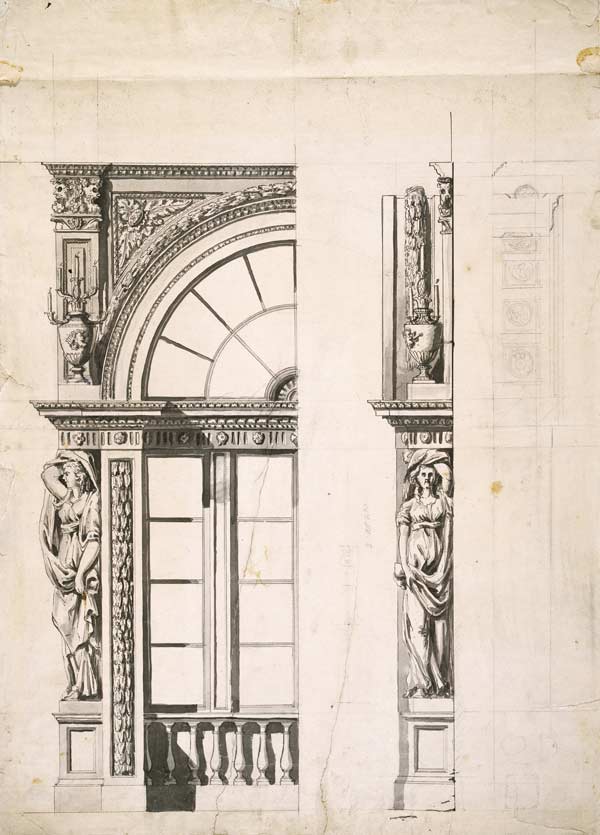 Pawlowsk, Fenster und Karyatide von Vincenzo Brenna